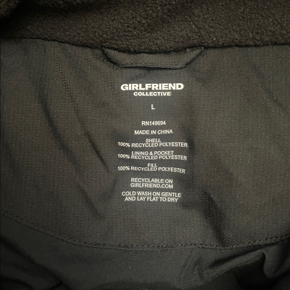 NWT Girlfriend Collective Black Long Puffer Winter Coat large - Picture 12 of 16